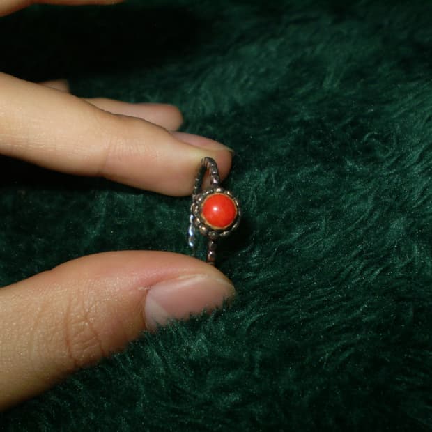 Vintage Silver 레드원석 링