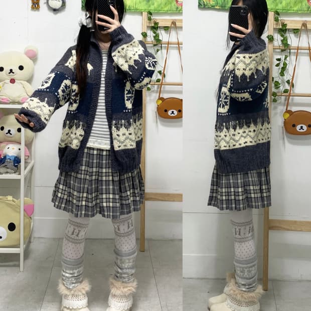 ꒰ঌ 바닐라 노르딕 가디건 세트 ໒꒱