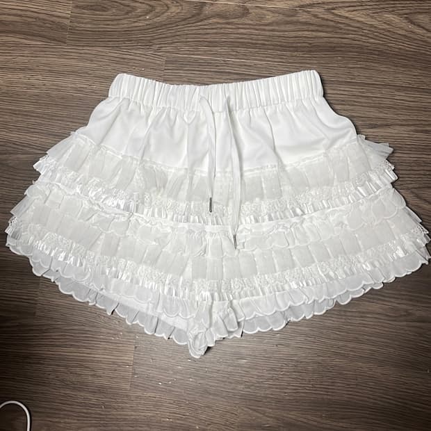 레이스 프릴 스커트 반바지 고퀄 러블리 갸루