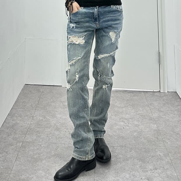 Vintage distressed denim pants
