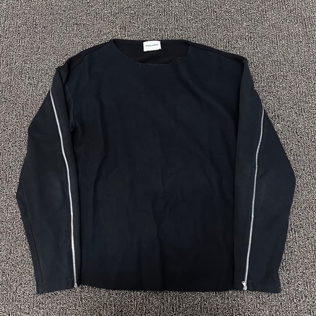솔리드옴므 지퍼 포인트 맨투맨 블랙 105(XL)