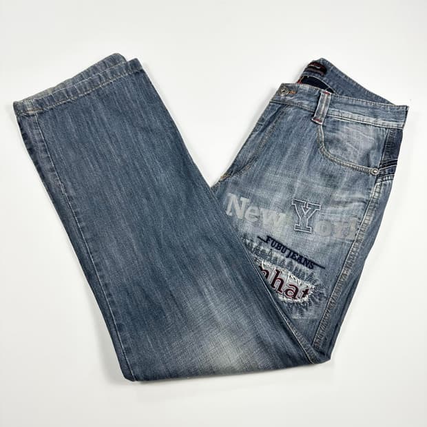 33 00s FUBU 후부 올드스쿨 와이드핏 데님팬츠