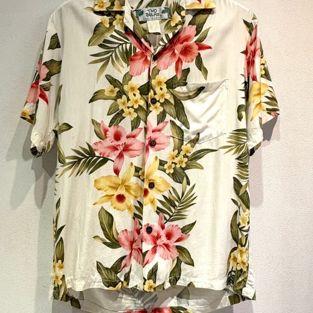 TWO PALMS Aloha Shirt (Made In  Hawaii)
