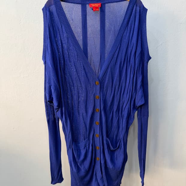 정품) 비비안웨스트우드 루즈핏 어깨절개 가디건 S