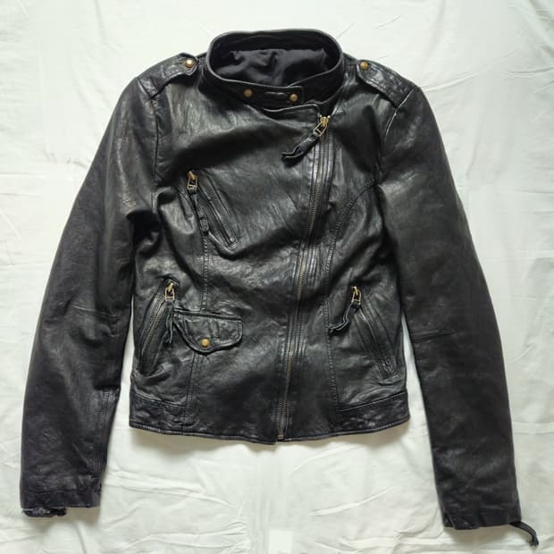 블렉 양가죽 자켓 슬림핏