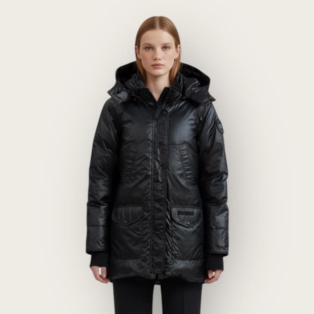 S/ 캐나다구스 블랙라벨 나일론 다운패딩 점퍼