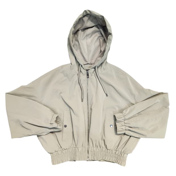 자라 베이지 크롭 후드 바람막이