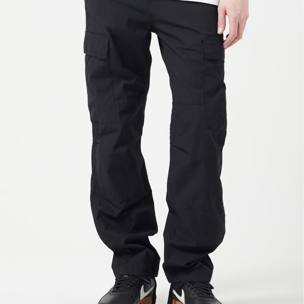 칼하트 레귤러 카고 팬츠 콜롬비아 블랙 린스