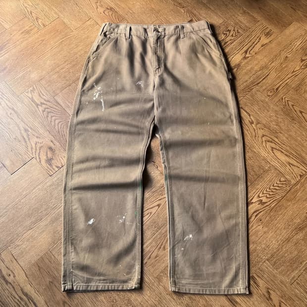 [36]칼하트 USA 빈티지 페인팅 머쉬룸 싱글니 카펜터 워크 팬츠