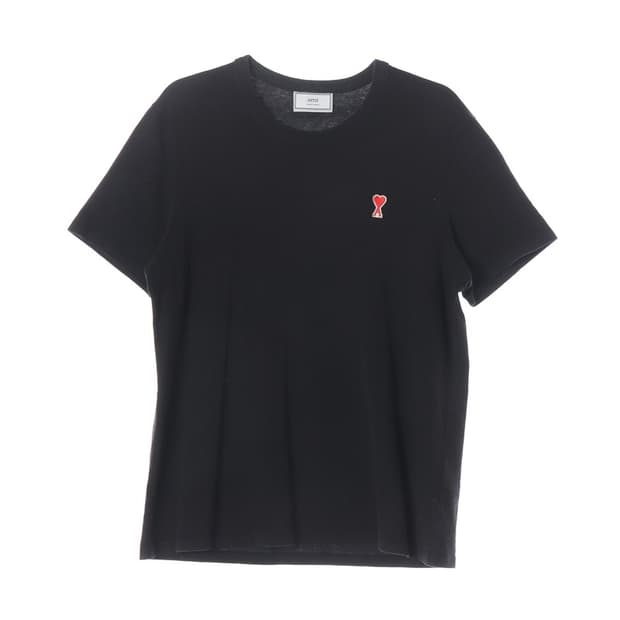 AMI 아미 스몰 하트 로고 오가닉 코튼 반팔 티셔츠