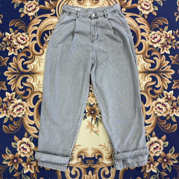 (32)자라 Zara 와이드 데님팬츠(그레이)