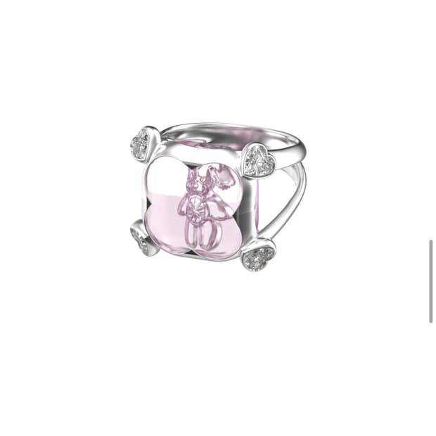 새상품 위민 크리스탈 베어 포 클로 링 핑크 11사이즈