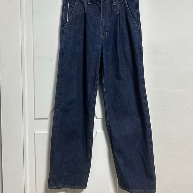 공백 원턱 셀비지 데님 팬츠