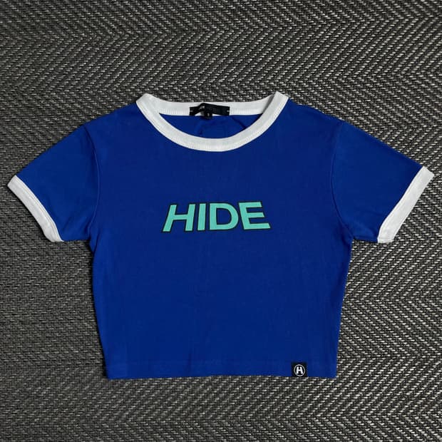 HIDE 우먼스 빅로고 크롭 반팔 티셔츠o 4849