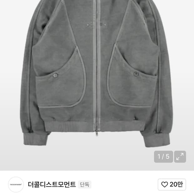 TCM vintage jersey zip-up (charcoal)