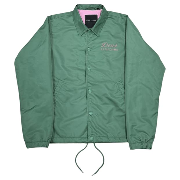 데우스 엑스 마키나 빈티지 프린팅 코치자켓 그린 핑크 L