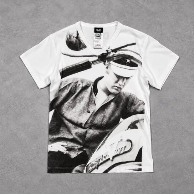 D&G Elvis Presley Photo Print V-Neck Tee