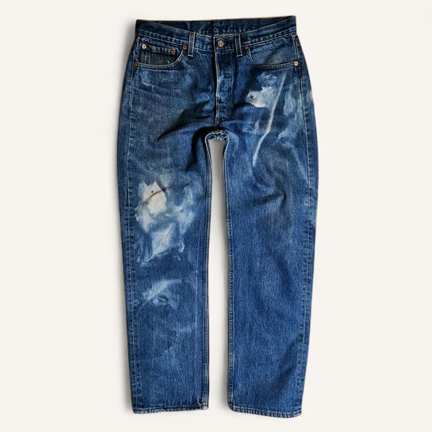 [실사32][리바이스]90's USA 501® 타이다이 워시드 데님