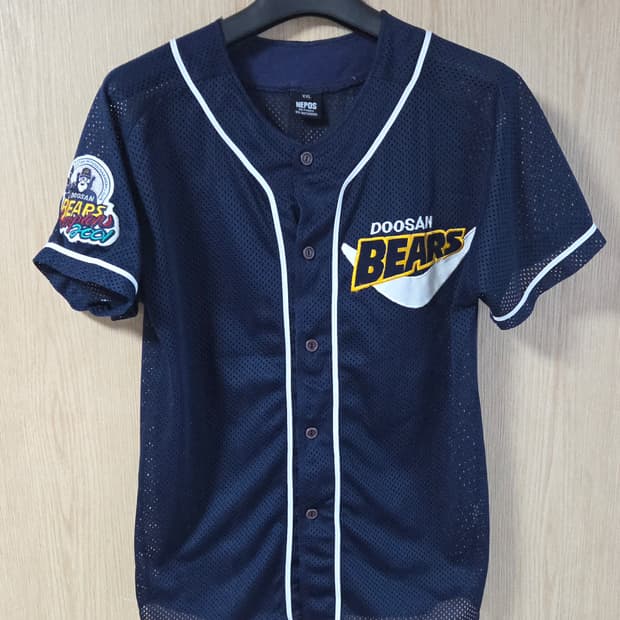 (착샷) 두산베어스 2001 우승패치 유니폼 레트로 져지