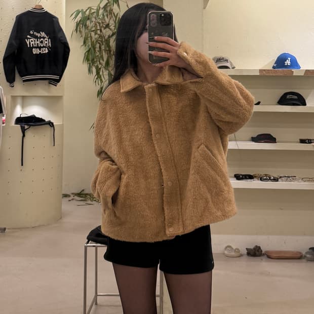 브라운 에코퍼 블루종 자켓 