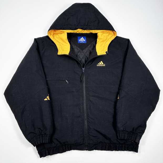 아디다스 올드스쿨 빈티지 오버핏 누빔 점퍼 블랙 L