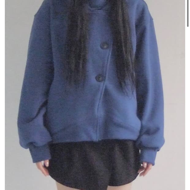 오스하이 하이넥 후드집업 blue oshigh 