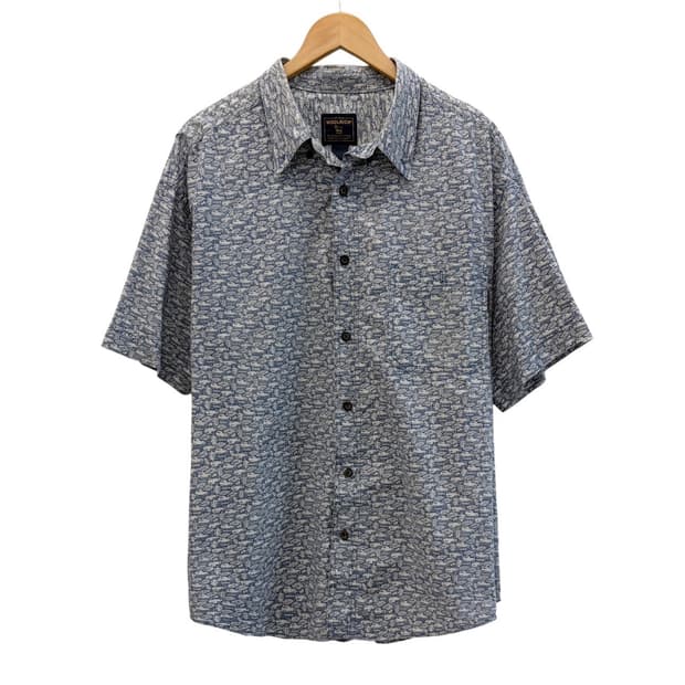 00년대 울리치 빈티지 패턴 반팔셔츠 인디고블루 (2XL)