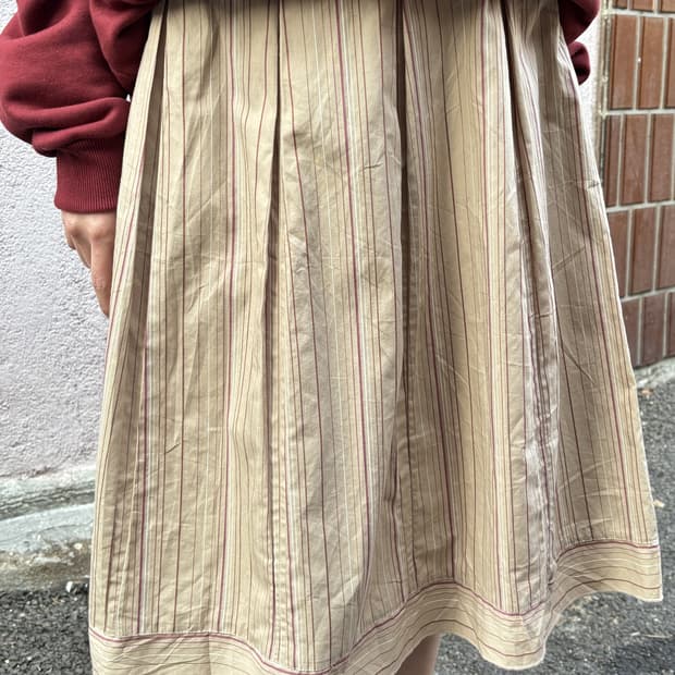 일본빈티지 플리츠 미디 스커트