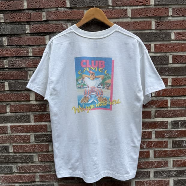 카멜 90s Camel 클럽 맴버스 프로모 빈티지 포켓 티셔츠