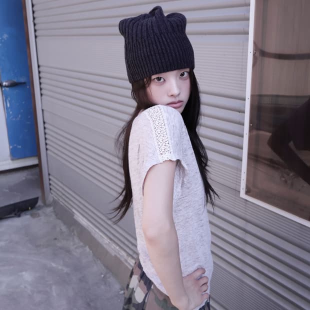 빈티지 반팔 레이스 티셔츠