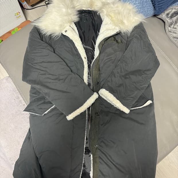 시슬리 구스다운 롱 야상