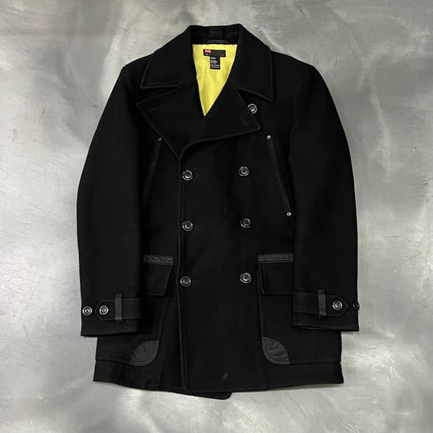  디젤 울 혼방 피코트 y14779