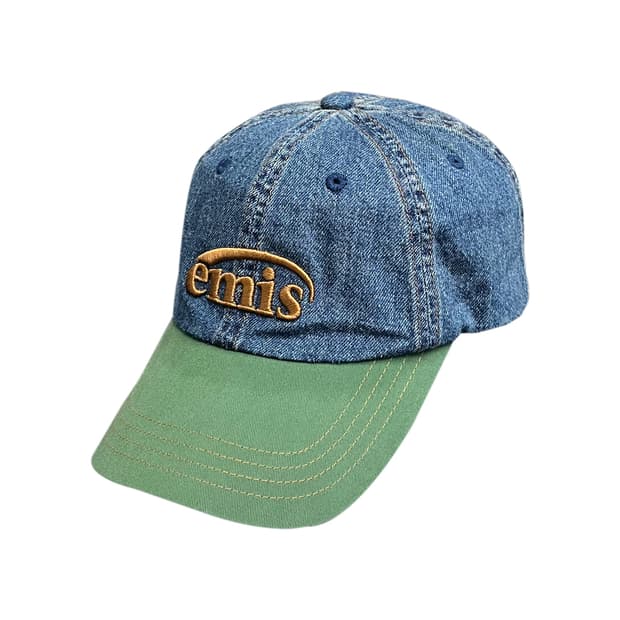 emis 이미스 뉴 로고 믹스 데님 볼캡 모자