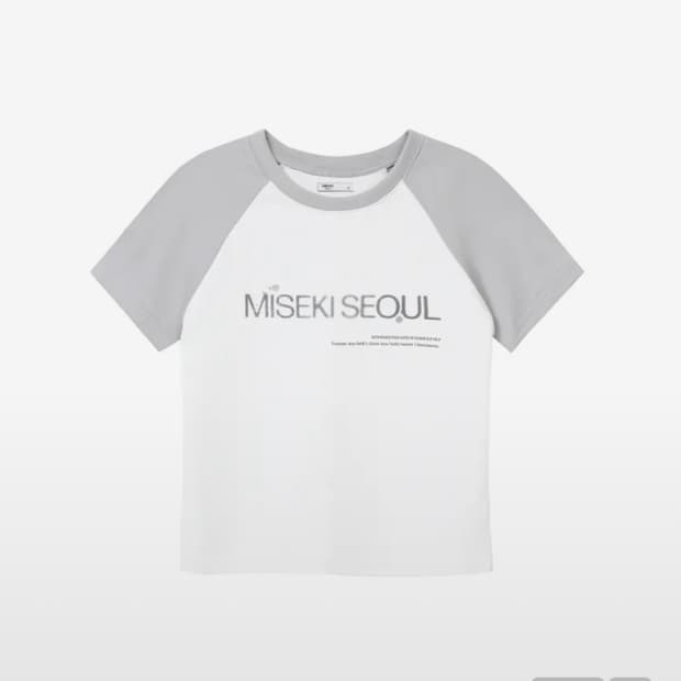 미세키서울 레글런 로고 숏슬리브 반팔 라이트 그레이