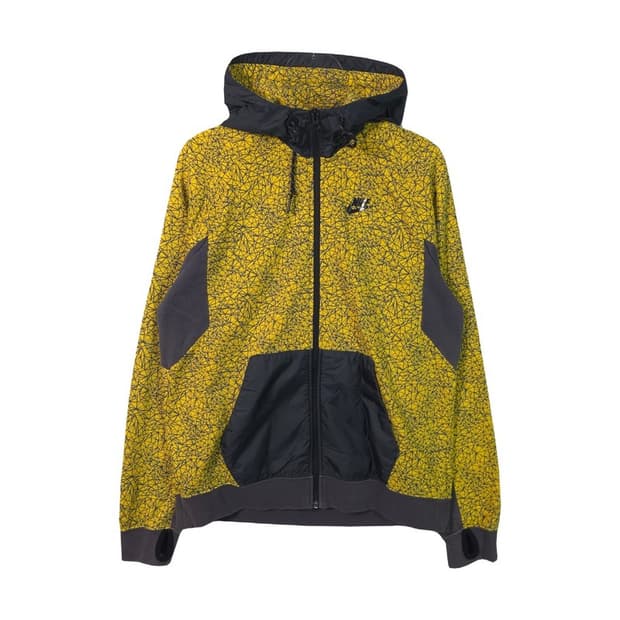 나이키 옐로우 크랙 패턴 썸홀 디테일 후드 자켓 XL