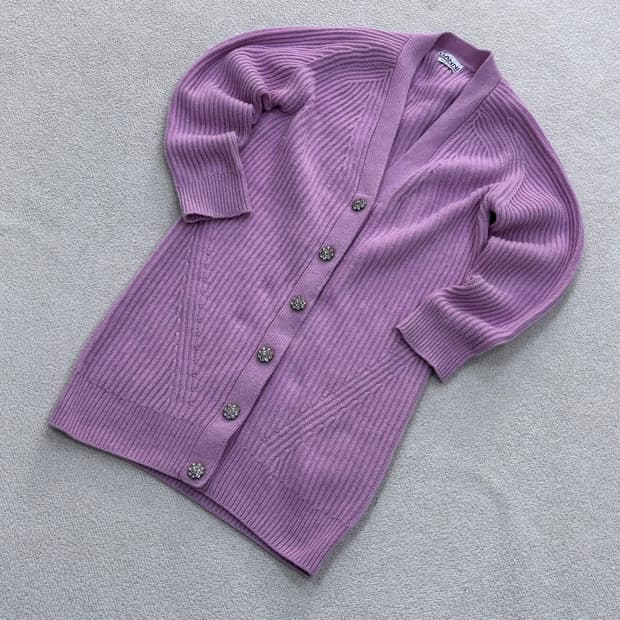 S 가니 여성 리브 니트 가디건 0407E1