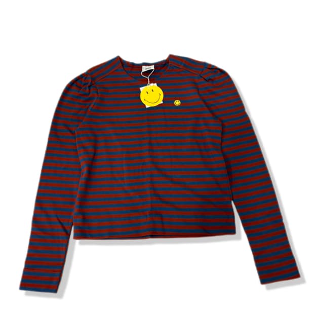 vocavacaXsmiley stripe puff t-shirt