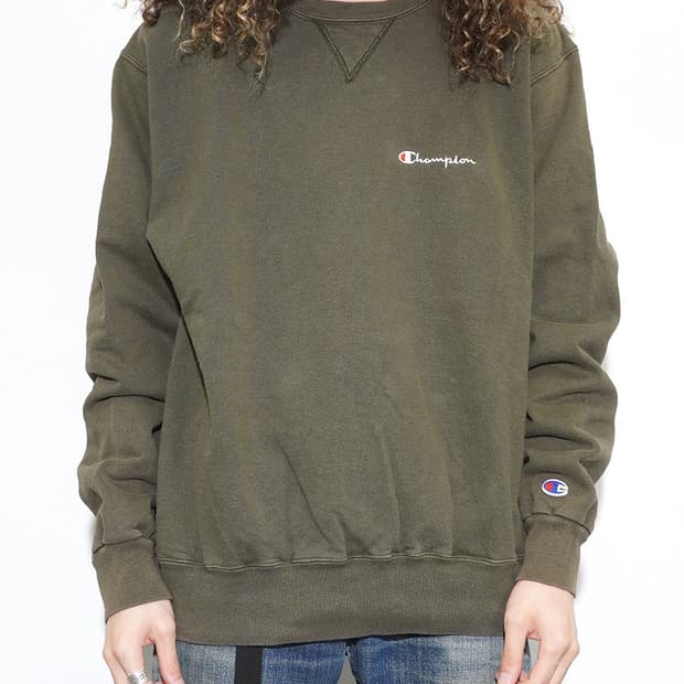 챔피온 90s USA 빈티지 스웻 맨투맨 카키