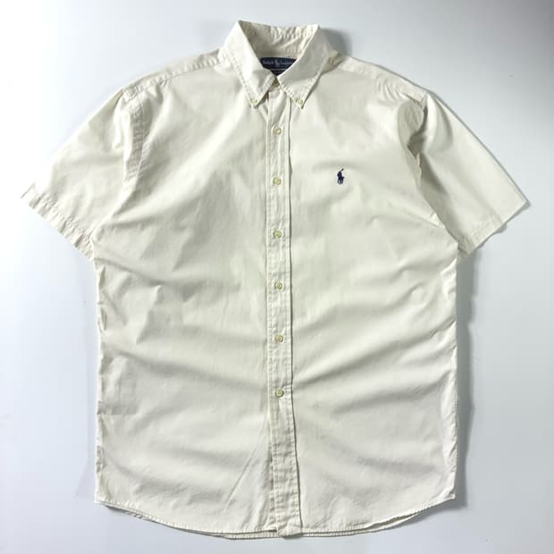 Polo  폴로 랄프로렌 자수 코튼 화이트 반팔 셔츠 