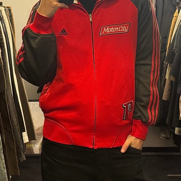 아디다스 NBA 디트로이트 레드 져지 저지 트랙탑 집업 농구 트레이닝 S