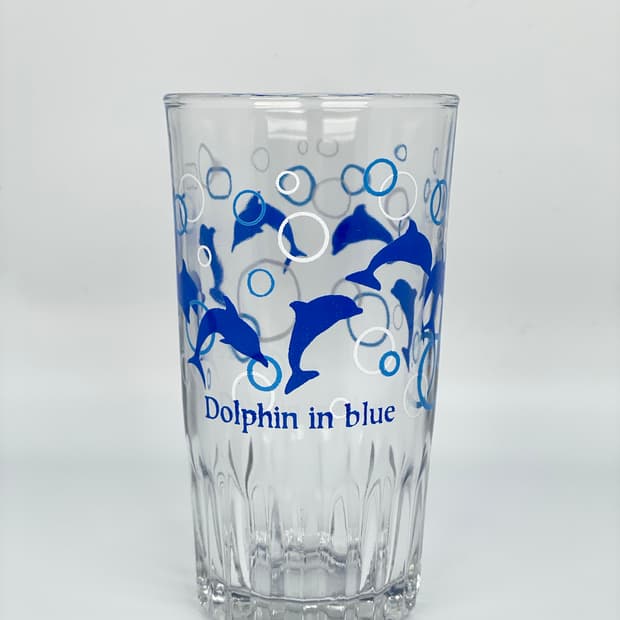 빈티지 돌고래 버블 유리컵