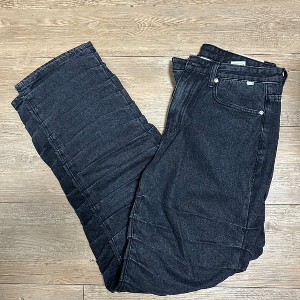 노매뉴얼 T.W DENIM PANTS - WASHED BLACK [M]