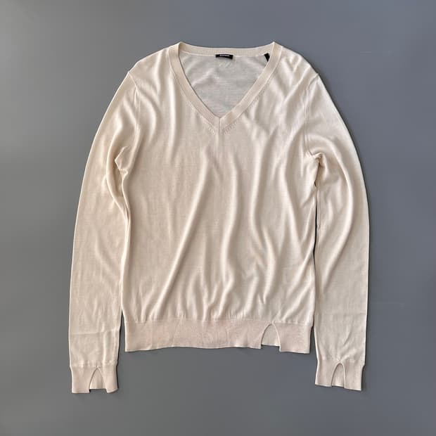 질샌더 jil sander navy 브이넥 실크 혼방 니트