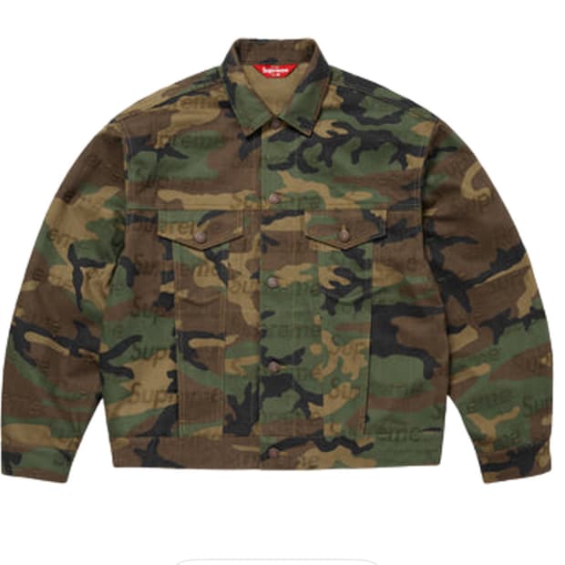 (XL) 슈프림 자가드로고 데님 트러커 - 25fw