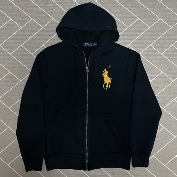 폴로 빅포니 후드집업 블랙