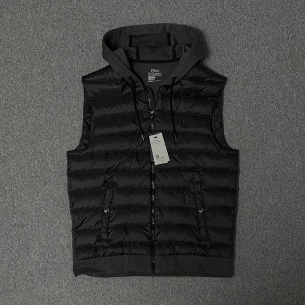 새상품) 폴로 다운 후드 조끼 패딩