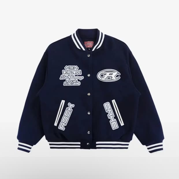 락케이크 시그니쳐 스타디움 자켓 - 네이비 M