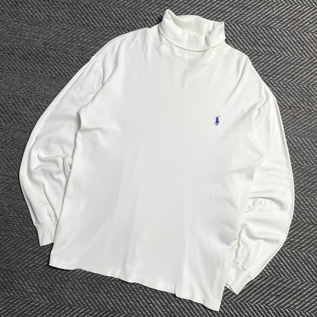 폴로 랄프로렌 포니 터틀넥 긴팔 티셔츠 화이트y 5364