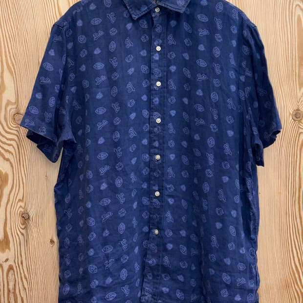 폴로 랄프로렌 린넨 멀티로고 반팔 셔츠