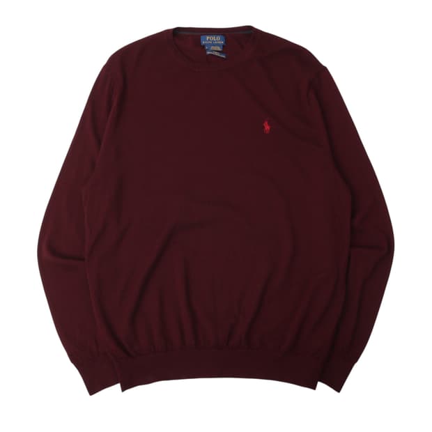 폴로 랄프로렌 버건디 워셔블 메리노울 니트 스웨터